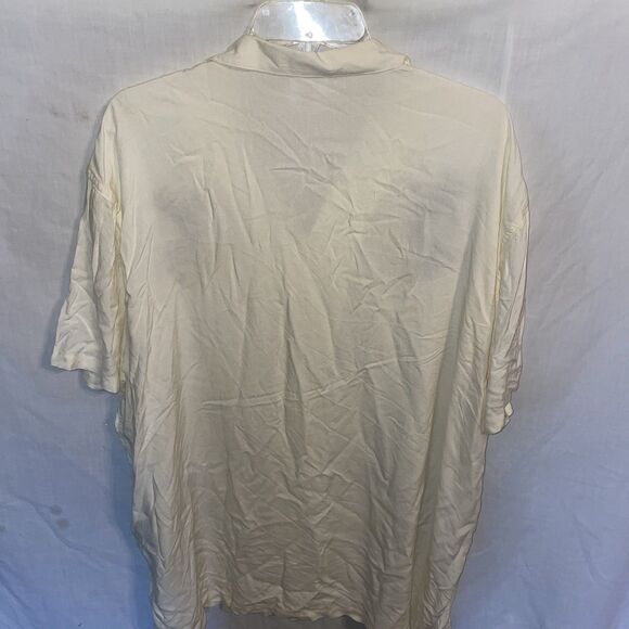 Peanuts Men’s Camp Shirt Size 2XL Ivory Embroideried Beach Cruise Island - Picture 8 of 12